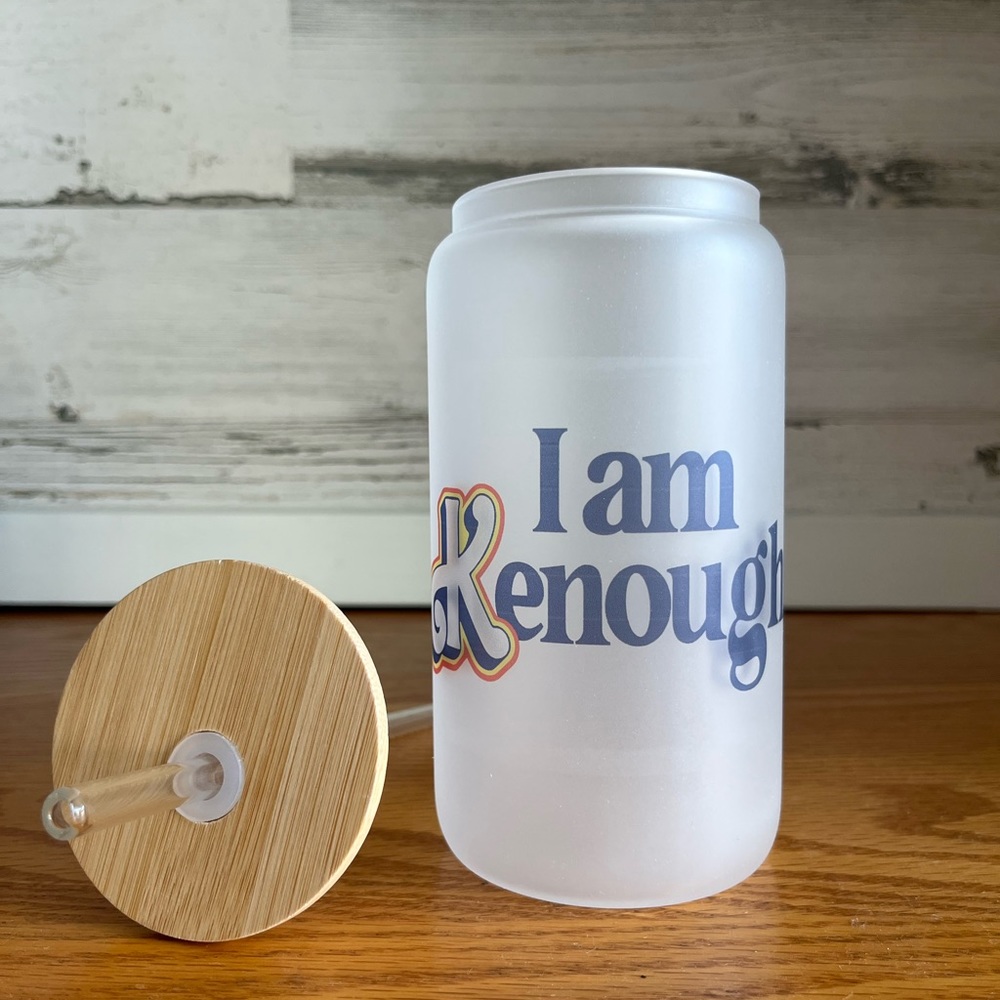 Barbie Movie Ken Glass Libby Cup "I Am Kenough"